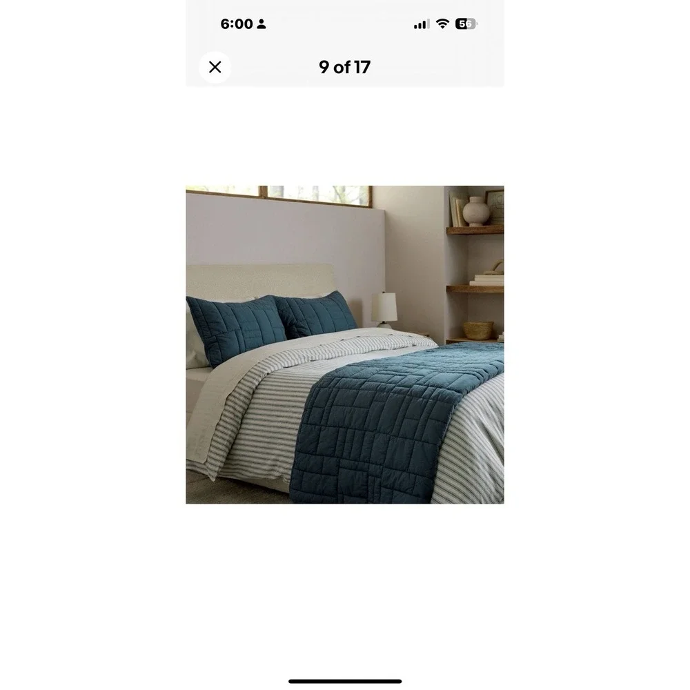 Parachute King / California King Cozy Block Quilt - COVE